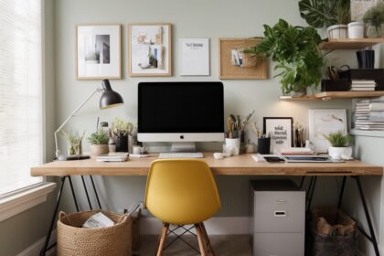 Home office desk organization