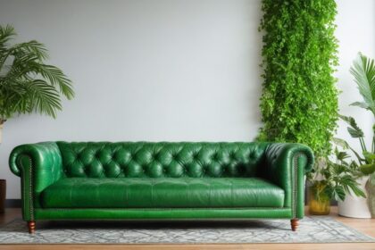 Green Leather Sofa Living Room Ideas