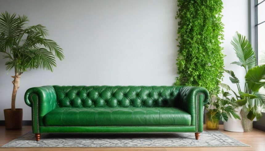 Green Leather Sofa Living Room Ideas