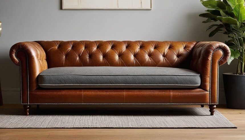 Cover a Leather Sofa with Fabric